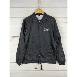 Lurking Class Jacket Mens Small Black Nylon Coaches Windbreaker Skull Graphic